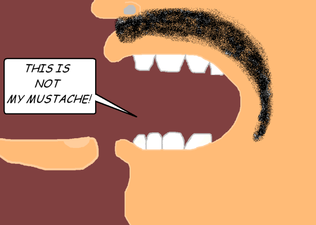 FIG B: NOT his mustache (see also: Parts of the face that are not mustaches)